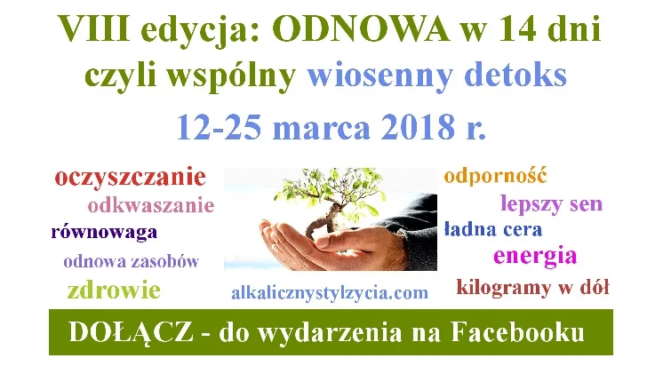 Detoks wiosenny 2018 – VIII edycja ODNOWY w 14 dni